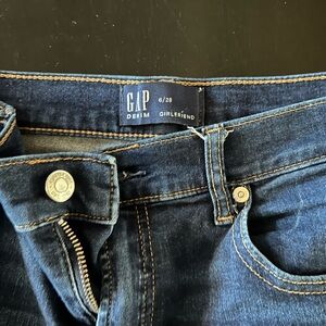 GAP Dark Blue Denim Girlfriend Jeans